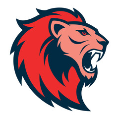 Fototapeta premium Roaring-lion-logo-template. 