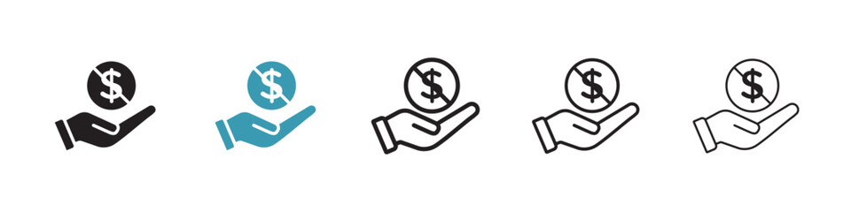 No dollar sign in flat style. Basic vector symbol illustration