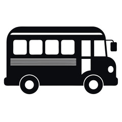 School-bus-silhouette-icon clean-on-white-background  