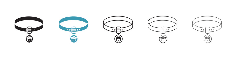 Pet collar icon in flat style. Basic vector symbol illustration