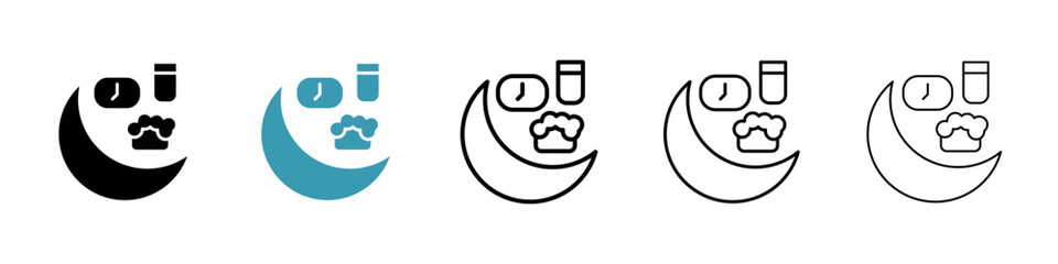 Ramadan iftar icon in flat style. Basic vector symbol illustration