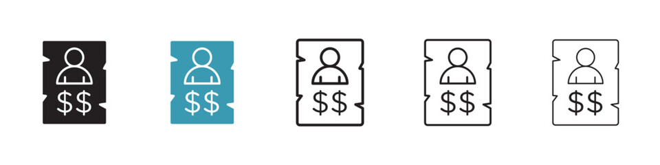 Wanted icon in flat style. Basic vector symbol illustration