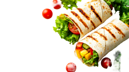 Healthy grilled veggie wraps with greens