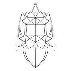 Fototapeta premium vesak lantern in black outline vector art