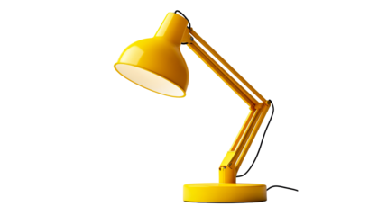 Bright yellow desk lamp with adjustable arm design