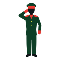 Obraz premium Soldier-saluting-silhouette-vector-illustration 