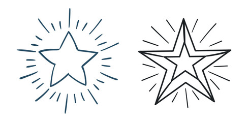 Set Hand drawn sparkling stars	
