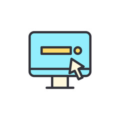 Online search colored icons, minimalist vector illustration ,simple transparent graphic element .Isolated on white background