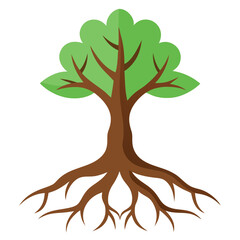 Tree-root-icon-flat-vector-on-white-background.