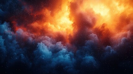 Obraz premium Cosmic Inferno: A Celestial Tapestry of Fire and Ice