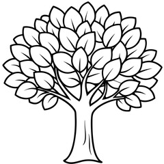 Obraz premium Vector-cartoon-tree-with-leaves 