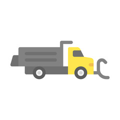 Snow Plow Truck flat Icon. truck flat illustration