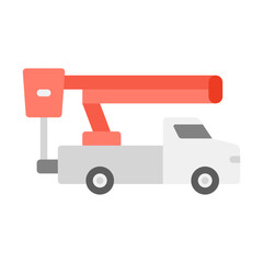 Bucket Truck flat Icon. truck flat illustration
