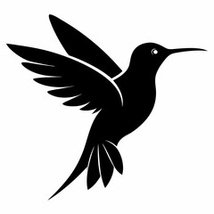 Minimalist Hummingbird Silhouette Vector