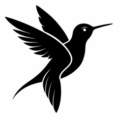 Minimalist Hummingbird Silhouette Vector