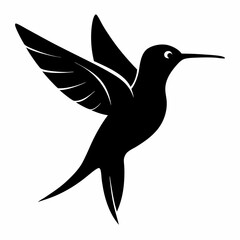 Minimalist Hummingbird Silhouette Vector
