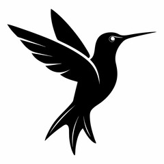 Minimalist Hummingbird Silhouette Vector