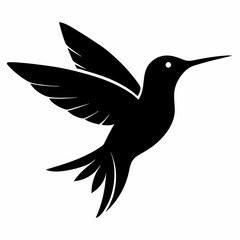 Minimalist Hummingbird Silhouette Vector