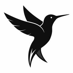 Minimalist Hummingbird Silhouette Vector