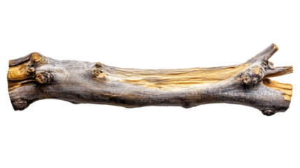 Natural wood log with textured surface