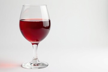 Rich red wine in a crystal glass, clean white background, luxury, shiraz, alcohol