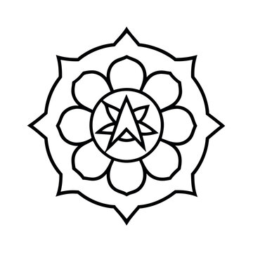 recommend clip art: 12 Point Floral Rosette with Outline Symmetry Design