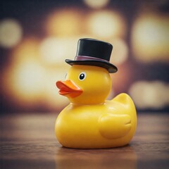 Elegant Rubber Duck in a Top Hat