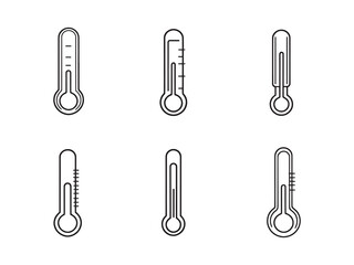 Thermometer line art creative illustration style