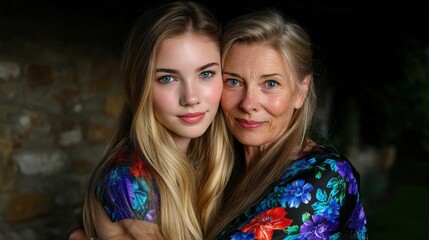 Obraz premium Hugging elderly parent goodbye