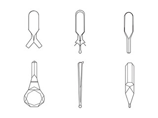 Tongue depressor line art sketch drawing