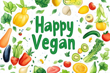 Creative Vegan Word Art Blending Calligraphy and Botanicals