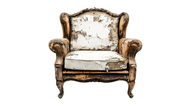 Vintage Wooden Chair Isolated on Transparent Background for Furniture Concepts