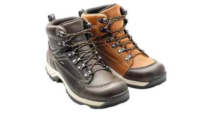 Stylish Pair of Leather Boots with Laces in Black, Brown, and White