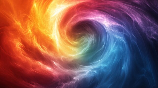 spinning visual loop animating over a colorful mist background