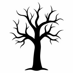 Dry Tree silhouette icon on white background

