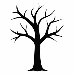 Dry Tree silhouette icon on white background

