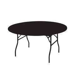 Silhouette of a Round Folding Table with Legs