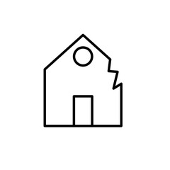 House damage icon vector illustration web design element