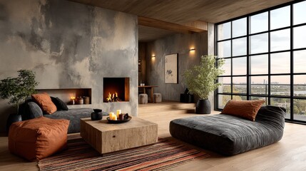 Rustic Desert Retreat with Natural Elements and Panoramic Views