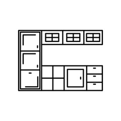 Kitchen cabinet icon vector illustration web design element