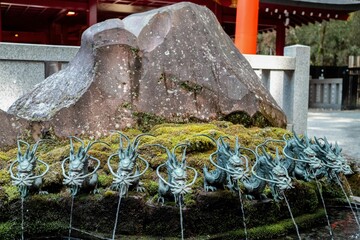 Dragon Water Fountain at Japanese Shrine