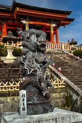 Dragon statue at Japanese temple in Kyoto.