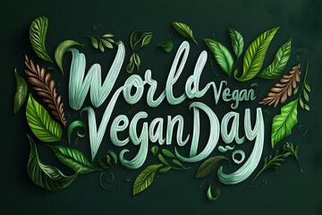 Obraz premium Stylish Cursive Text Celebrating the Joy of Vegetarian Living