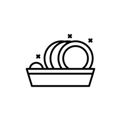 Plate washing icon vector illustration web design element