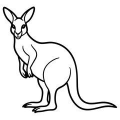 Minimalist Kangaroo Line Art