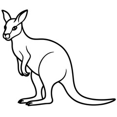 Minimalist Kangaroo Line Art