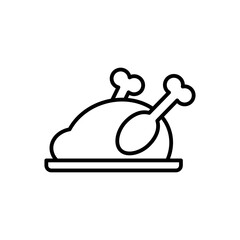 Roasted chicken turkey icon vector illustration web design element