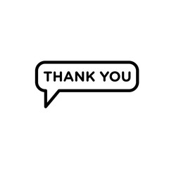 Speech bubbles thank you icon vector illustration web design element