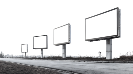 Dynamic Modern Digital Billboards with Blank White Screen for Advertising Campaigns