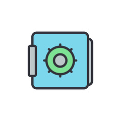 Safe box colored icons, minimalist vector illustration ,simple transparent graphic element .Isolated on white background